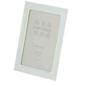 Sixtrees Kew Silver Plated & White Enamel Photoframe